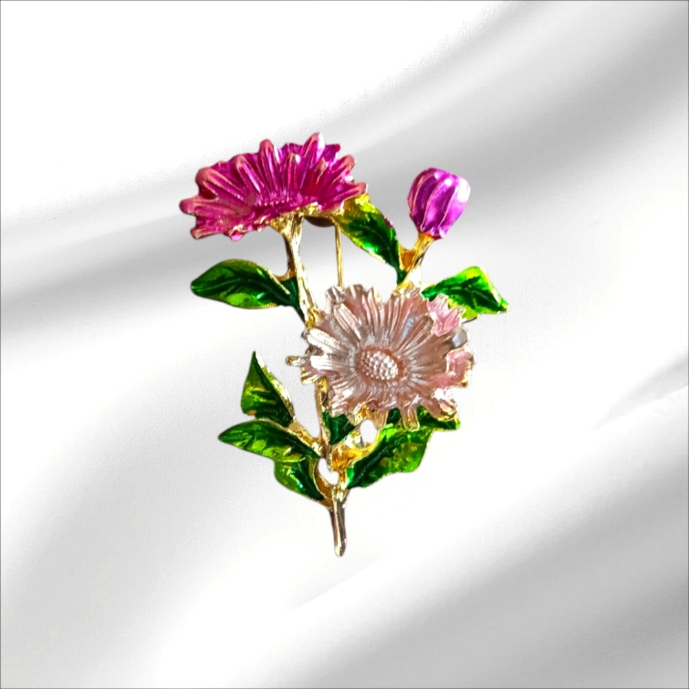 Flower Bouquet Brooch Pin